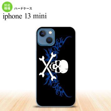 iPhone13mini iPhone13 mini ケース ハードケース ドクロ 白 横 青  nk-i13m-879