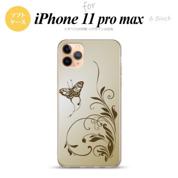 iPhone11ProMax iPhone11pro max スマホケース ソフトケース 蝶と草 ゴールド風 メンズ レディース nk-i11pm-tp1635