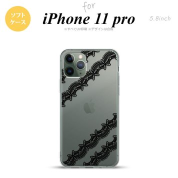 iPhone11Pro iPhone11 Pro スマホケース ソフトケース レース 帯 A 黒 メンズ レディース nk-i11p-tp1096