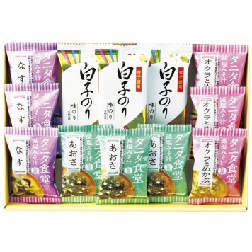 タニタ食堂監修減塩みそ汁・白子のり詰合せ ／みそ汁 和風惣菜 惣菜・レトルト 食品 お中元 御中元 ギフト 夏ギフト 暑中見舞 残暑見舞 時期 いつ お礼 お返し グルメ のし お盆 初盆 新盆 お供 御供 ギフト 2026 送料無料 ギフト プレゼント プチギフト 内祝い 快気祝い 出産祝い 結婚祝い 引出物 新築祝い お返し