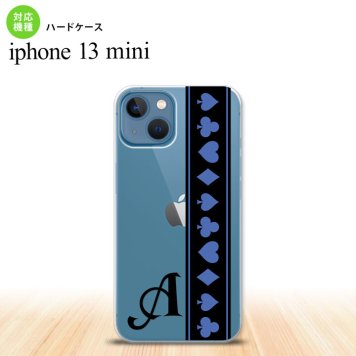 iPhone13mini iPhone13 mini ケース ハードケース トランプ 帯 黒 青 +アルファベット  nk-i13m-525i