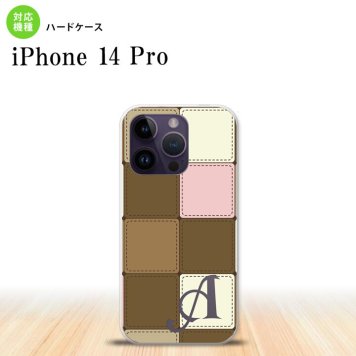 iPhone14 Pro iPhone14 Pro スマホケース 背面ケース ハードケース パッチワーク ミックスD 茶 +アルファベット 2022年 9月発売 nk-i14p-1674i