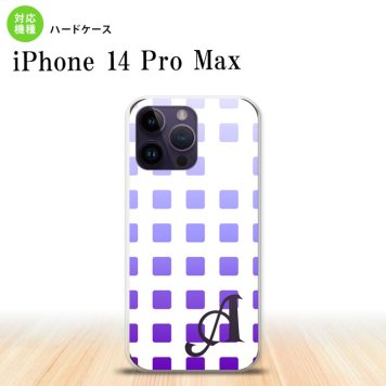 iPhone14 ProMax iPhone14 Pro Max スマホケース 背面ケース ハードケース スクエア ドット 紫 +アルファベット 2022年 9月発売 nk-i14pm-1362i