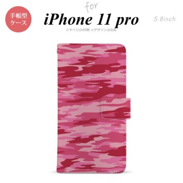 iPhone11Pro iPhone11 Pro 手帳型スマホケース カバー タイガー 迷彩 ピンク  nk-004s-i11p-dr1164