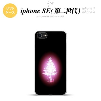 iPhoneSE 2 第二世代 iPhone8&iPhone7 共用 スマホケース 背面カバー ソフトケース ツリー ピンク おしゃれ かわいい かっこいい メンズ レディース nk-ise2-tp627