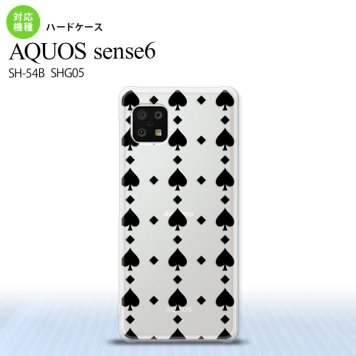 SH-54B SHG05 AQUOS sense6 スマホケース ハードケース トランプ スペード クリア 黒 メンズ レディース nk-sens6-537