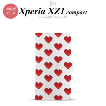 【手帳型 スマホ カバー ケース】【SO02K】【エクスペリア XZ1】手帳型 ケース SO-02K スマホ カバー Xperia XZ1 Compact エクスペリア ハート 赤 nk-004s-so02k-dr017【メール便送料無料】