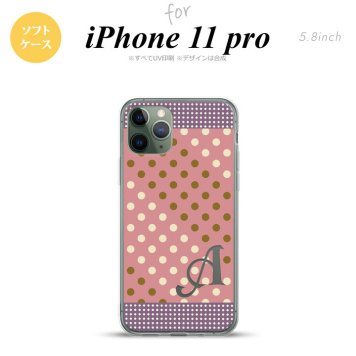 iPhone11Pro iPhone11 Pro スマホケース ソフトケース ドット 水玉 C サーモンピンク 紫 +アルファベット メンズ レディース nk-i11p-tp1653i