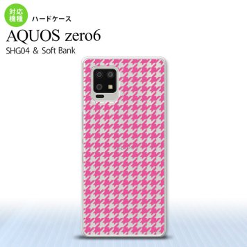 SHG04 SHG04 ZERO6 AQUOS zero6 スマホケース ハードケース 千鳥 格子 小 ピンク クリア メンズ レディース nk-zero6-903