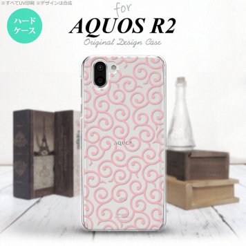 AQUOS R2 アクオス アール2 SH-03K SHV42 専用 スマホケース カバー ハードケース 唐草 クリア×ピンク nk-r2-1125[スマホ,スマホケース,スマホカバー,ケース,カバー,ジャケット]