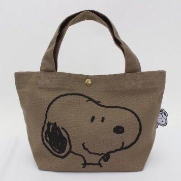 スヌーピー PEANUTS スヌーピーフェイス モカ ミニトートバッグ   シフレ