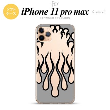iPhone11ProMax iPhone11pro max スマホケース ソフトケース ファイヤー 炎 クリア 黒 メンズ レディース nk-i11pm-tp1312
