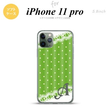 iPhone11Pro iPhone11 Pro スマホケース ソフトケース ドット レース C 緑 +アルファベット メンズ レディース nk-i11p-tp1615i
