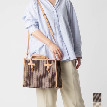 ジャンニ・キアリーニ GIANNI CHIARINI MARCELLA S BS 9752/24PE CAB レディース バック トートバッグ - マルチェッラ ストライプ ポーチ付き 肩掛け トート プレゼント シンプル 誕生日 オシャレ ギフト ミニバッグ 鞄ブランド トート