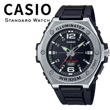 箱なし カシオ 腕時計 メンズ CASIO ブラック シルバー アナログ 100m防水 LEDライト スポーツ 50mm 大きめ 軽量 海外モデル 逆輸入 カジュアル アウトドア 誕生日 プレゼント ギフト 成人 卒業 入学