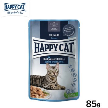 ハッピーキャット HAPPY CAT キャットフード ミートinソース スプリング トラウト パウチ（成猫 避妊去勢） 85g