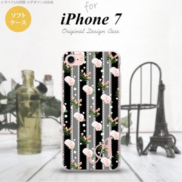 【iPhone7】【スマホケース/スマホカバー】【アイフォン７】iPhone7 スマホケース ケース アイフォン７ ソフトケース イニシャル レース・バラ 黒 nk-iphone7-tp259ini【メール便送料無料】