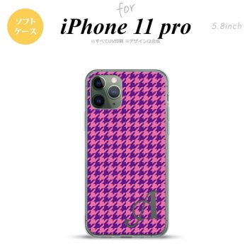 iPhone11Pro iPhone11 Pro スマホケース ソフトケース 千鳥 格子 小 紫 +アルファベット メンズ レディース nk-i11p-tp907i