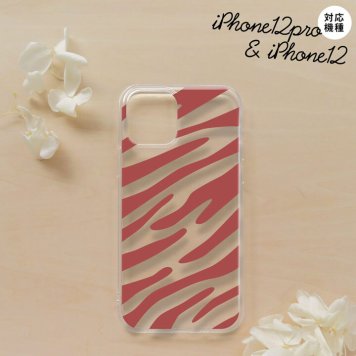 iPhone12/iPhone12pro iPhone12 / iPhone12pro スマホケース ソフトケース ゼブラ 赤 メンズ レディース nk-i12-tp023
