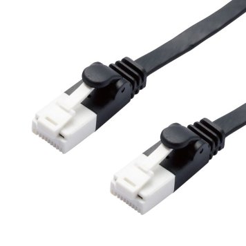 エレコム 【メール便での発送商品】LANケーブル CAT6A 爪折れ防止 フラット 3m LD-GFAT/BK30