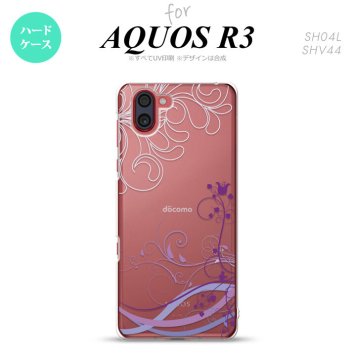 SH-04L SHV44 R3 AQUOS R3 スマホケース カバー 草 ボタニカル 紫 nk-r3-1623