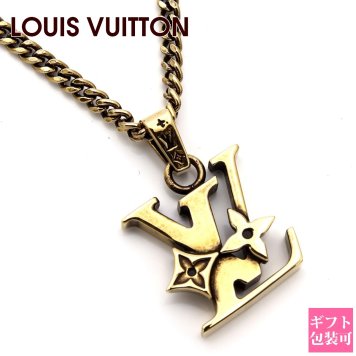 ルイヴィトン ネックレス メンズ ペンダント モノグラム ロウ M03779 ゴールド 55cm ロングネックレス LVロゴ チェーン メタル LOUIS VUITTON ルイ・ヴィトン ヴィンテージ加工 イタリア製 ブランドアクセサリー 新品 正規品 誕生日プレゼント ギフト 男性