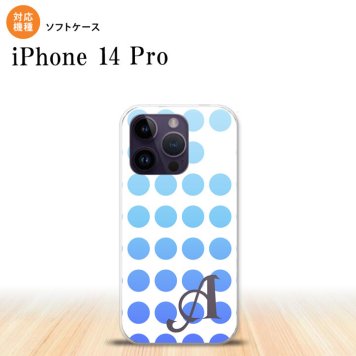 iPhone14 Pro iPhone14 Pro スマホケース 背面ケースソフトケース 水玉 青 +アルファベット 2022年 9月発売 nk-i14p-tp1376i