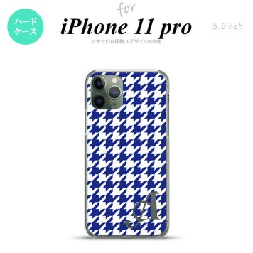 iPhone11Pro iPhone11 Pro スマホケース ハードケース 千鳥 格子 大 青 白 +アルファベット メンズ レディース nk-i11p-920i