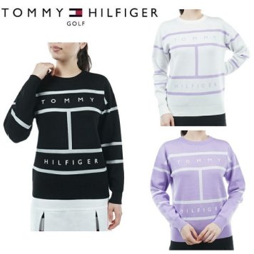 トミーヒルフィガー ゴルフ レディース フラッグロゴ クルーネックニット TOMMY HILFIGER GOLF THLA246 【2022年秋冬モデル】 お誕生日祝い お祝い 記念品 30代 40代 50代 60代 母の日 お母さん 還暦祝い 敬老の日 彼女 人気プレゼント プレゼント