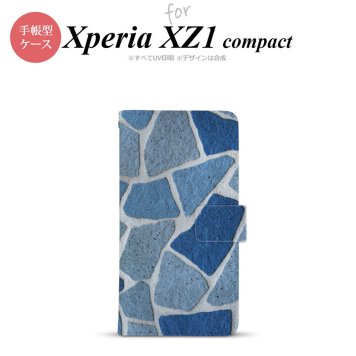 【手帳型 スマホ カバー ケース】【SO02K】【エクスペリア XZ1】手帳型 ケース SO-02K スマホ カバー Xperia XZ1 Compact エクスペリア 石畳 青 nk-004s-so02k-dr734【メール便送料無料】