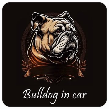 ドッグ カーステッカー イラスト付 Dog in Car ブルドッグ B タイプ セーフティサイン 犬種別 正方形 13x13cm シール リア あおり運転対策 Dog Sticker 屋外 屋内 防水 かわいい おしゃれ 安全対策 カーサイン