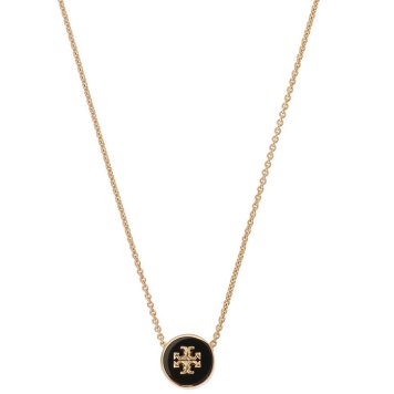 トリーバーチ ネックレス TORY BURCH KIRA ENAMEL PENDANT NECKLACE 90549 720 キラ エナメル ペンダント ダブルT ロゴ ブラック