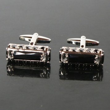鎌倉カフス工房 ブラックスティッククリスタルカフスボタン・カフリンクス メンズ  cf1394 結婚式 旦那 プレゼント ギフト 彼氏 父の日 誕生日プレゼント