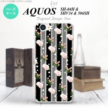 【SH04H】【スマホケース/スマホカバー】【アクオス ゼータ】SH04H スマホケース AQUOS ZETA SH04H カバー アクオス ゼータ レース・バラ 黒 nk-sh04h-259【メール便送料無料】