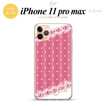 iPhone11ProMax iPhone11pro max スマホケース ソフトケース ドット レース C ピンク +アルファベット メンズ レディース nk-i11pm-tp1611i