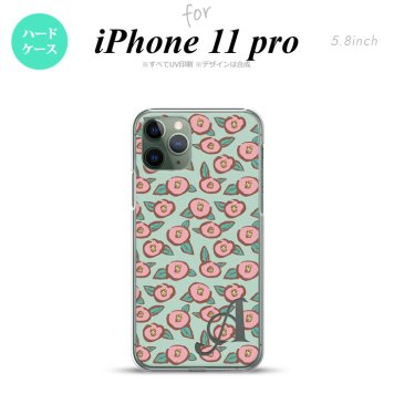 iPhone11Pro iPhone11 Pro スマホケース ハードケース つばき 緑 +アルファベット メンズ レディース nk-i11p-1702i