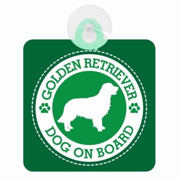 セーフティサイン DOG ON BOARD GOLDEN RETRIEVER ゴールデンレトリバー グリーン 安全運転 車内用 吸盤タイプ 煽り運転対策 収れん火災防止タイプ 安全対策 カーサイン 吸盤 肉球マーク