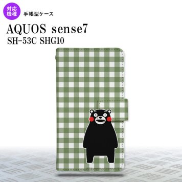sense7 sense7 手帳型スマホケース カバー くまモン チェック グリーン 2022年 11月発売 nk-004s-sens7-drkm16