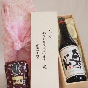 贈り物いつもありがとう木箱と珈琲豆セットオススメ珈琲豆(特注ブレンド200g)奥の松醸造 純米吟醸奥の松 (福島県) 720ml