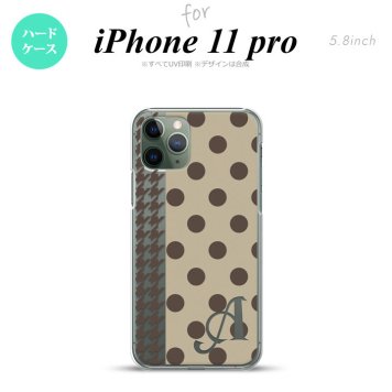 iPhone11Pro iPhone11 Pro スマホケース ハードケース ドット 千鳥 茶 +アルファベット メンズ レディース nk-i11p-1514i