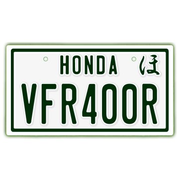 なんちゃって単車プレート【HONDA・VFR400R】ナンバープレート　バイク　二輪　オートバイ　グッズ　アクセサリー　雑貨 インテリア アイテム プレゼント ギフト バイク好き 旧車 走り屋 ギア パーツ メンテナンス ファッション お洒落 オブジェ