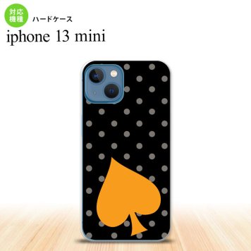iPhone13mini iPhone13 mini ケース ハードケース トランプ 水玉 スペード 黒 オレンジ  nk-i13m-548