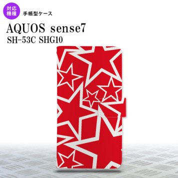sense7 sense7 手帳型スマホケース カバー 星 赤 白 2022年 11月発売 nk-004s-sens7-dr1120