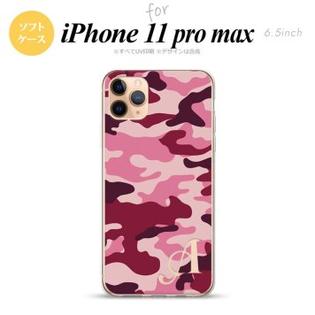 iPhone11ProMax iPhone11pro max スマホケース ソフトケース ウッドランド 迷彩 B ピンク +アルファベット メンズ レディース nk-i11pm-tp1148i