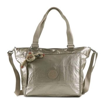 キプリング Kipling バッグ K16640 L34 NEW SHOPPER S ニューショッパーエス 2way 斜めがけショルダー トートバッグ METALLIC PEWTER メタリックベージュゴールド系