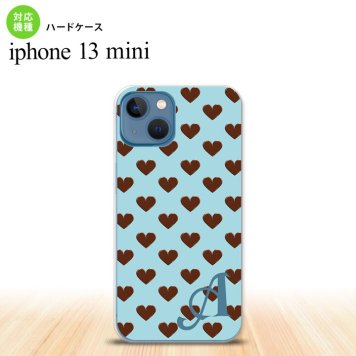 iPhone13mini iPhone13 mini ケース ハードケース ハート B 青 +アルファベット  nk-i13m-172i