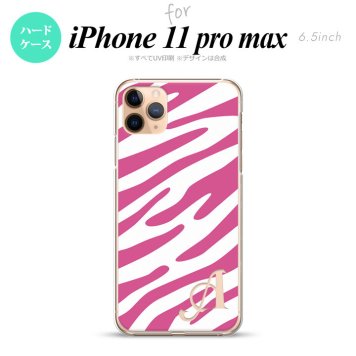 iPhone11ProMax iPhone11pro max スマホケース ハードケース ゼブラ ピンク 白 +アルファベット メンズ レディース nk-i11pm-122i