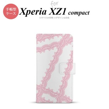 【手帳型 スマホ カバー ケース】【SO02K】【エクスペリア XZ1】手帳型 ケース SO-02K スマホ カバー Xperia XZ1 Compact エクスペリア レースB ピンク nk-004s-so02k-dr1099【メール便送料無料】