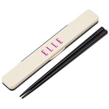ELLE 抗菌 音のならない箸・箸箱セット 箸18cm スケーター ※送料無料(ポスト投函)