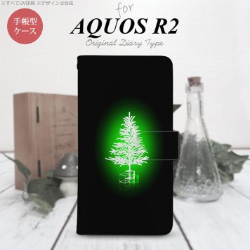 SH-03K/SHV42/706SH AQUOS R2 手帳型スマホケース カバー ツリー 緑  nk-004s-r2-dr626